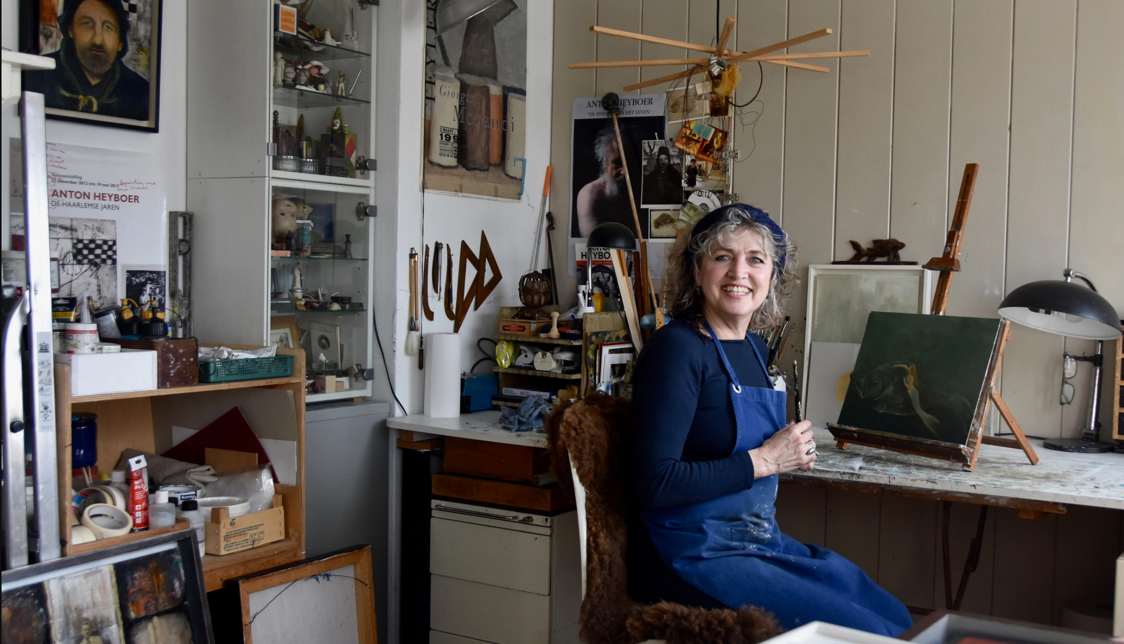 Artist Ilona Haaksman in her studio